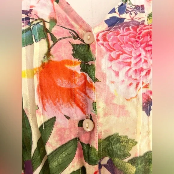 La Cera *Like New* Beautiful Floral Women’s Blouse Top Tunic | Size XL - Picture 5 of 12